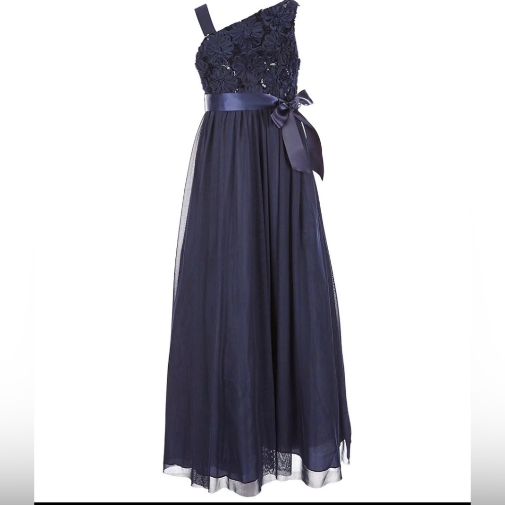 Poppies and Roses Girls size 7 Dark blue/navy long formal dress